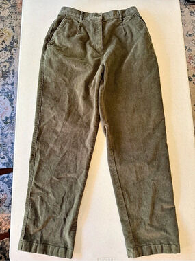 Vintage L.L.Bean Original Fit Corduroy Pants Green Women’s Size 12